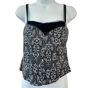 Arianne Bustier Cami Top Size M Velvet Lace Trim Whimsigoth
